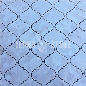 Lantern Design Water Jet Mother Pearl Shell Mosaic Tile