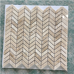 Light Emperador Chevron Marble Mosaic Tile For Backsplash