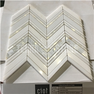 Water Jet White Stone Marble Shell Mosaic Chevron Kitchen Water Jet White Stone Marble Shell Mosaic Chevron Kitchen