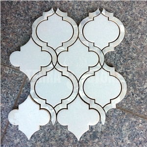 Waterjet Mosaic Lantern Arabesque Marble Shell Wall Floor