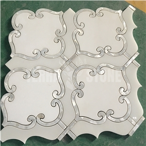Waterjet Mosaic Lantern Design Bathroom Marble Shell Tile