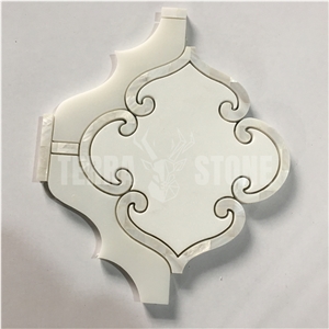 Waterjet Mosaic Lantern Design Bathroom Marble Shell Tile