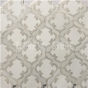 Waterjet Mosaic Lantern Design Bathroom Marble Shell Tile