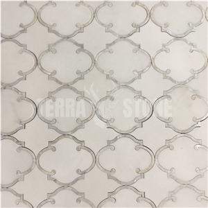 Waterjet Mosaic Lantern Design Marble Shell Mosaics Tiles