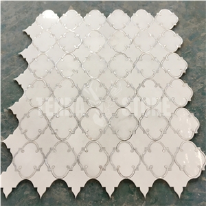Waterjet Mosaic Lantern Design Marble Shell Mosaics Tiles