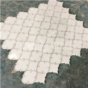 Waterjet Mosaic Lantern Design Marble Shell Mosaics Tiles