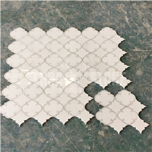 Waterjet Mosaic Lantern Design Marble Shell Mosaics Tiles