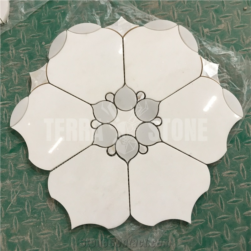 Waterjet Mosaic Marble With Mother Pearl Of Shell Wall Tile