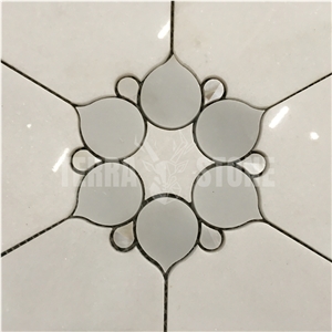 Waterjet Mosaic Marble With Mother Pearl Of Shell Wall Tile