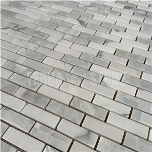 White Marble Mosaic Subway Mother Pearl Shell Wall Tile