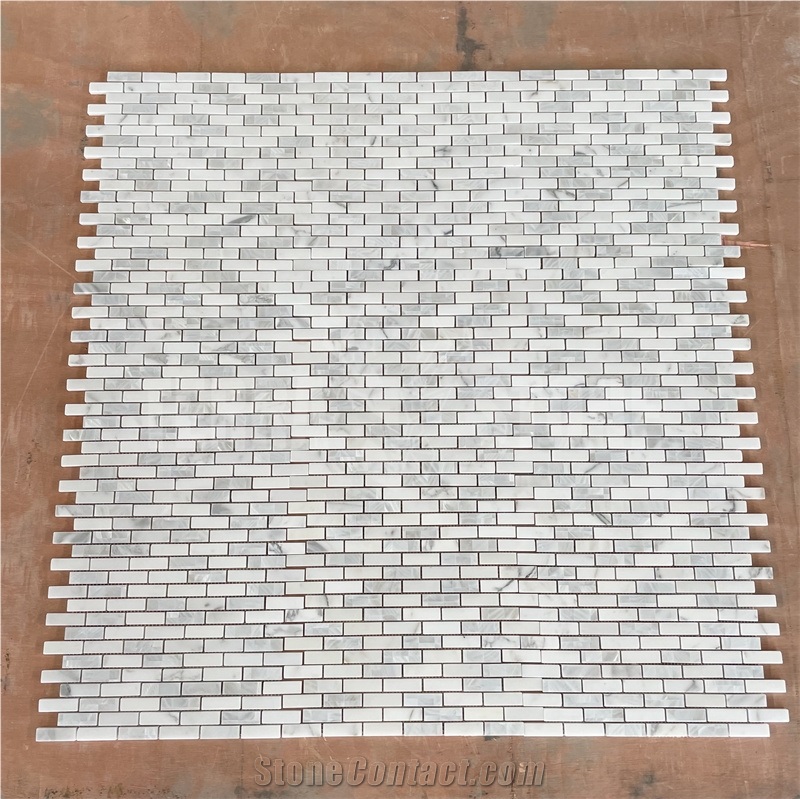 White Marble Mosaic Subway Mother Pearl Shell Wall Tile