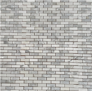 White Marble Mosaic Subway Mother Pearl Shell Wall Tile
