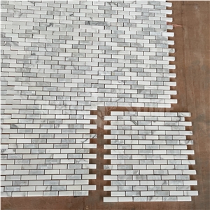 White Marble Mosaic Subway Mother Pearl Shell Wall Tile