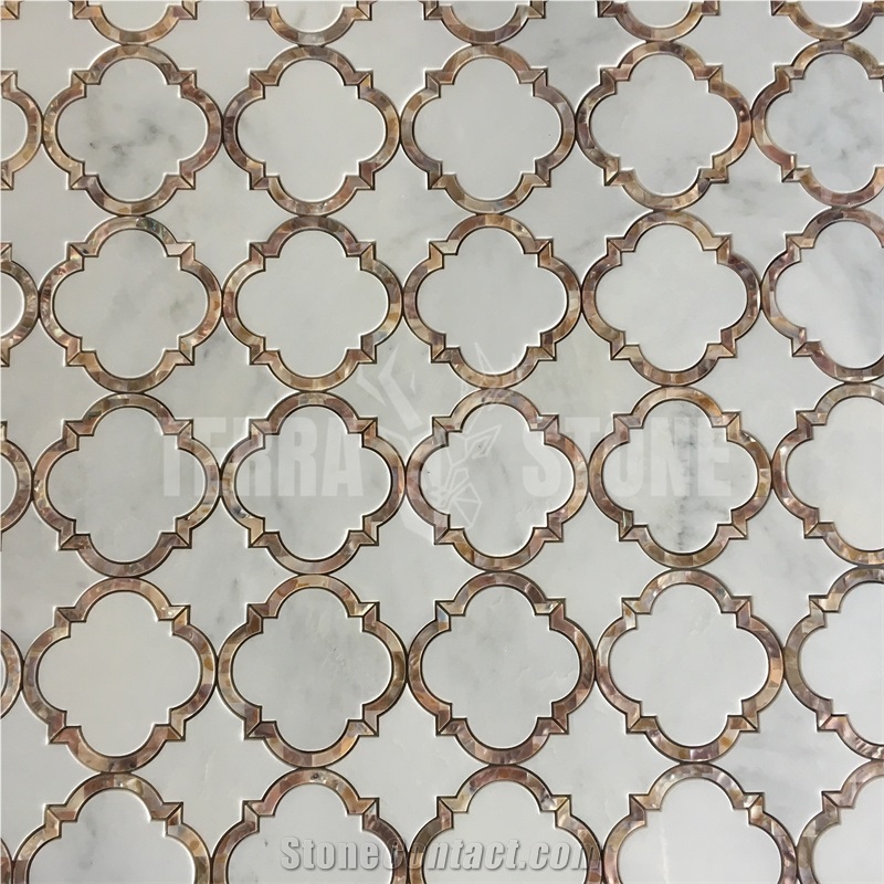 White Marble With Mother Pearl Of Shell Mosaic Tile Lantern