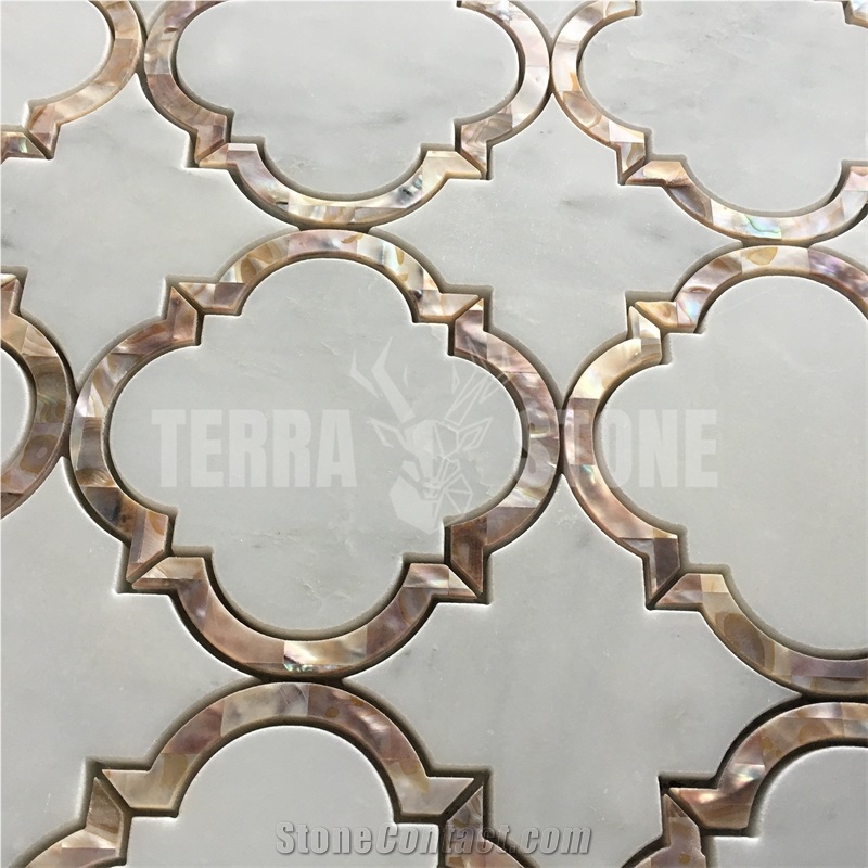 White Marble With Mother Pearl Of Shell Mosaic Tile Lantern