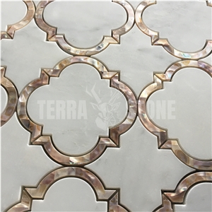 White Marble With Mother Pearl Of Shell Mosaic Tile Lantern