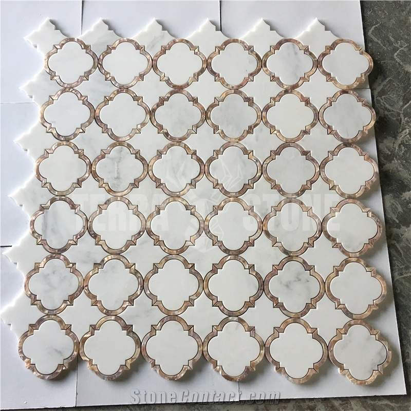 White Marble With Mother Pearl Of Shell Mosaic Tile Lantern