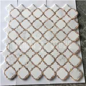 White Marble With Mother Pearl Of Shell Mosaic Tile Lantern
