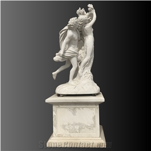 Apollo And Daphne White Marble Carving Stone Sculpture