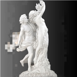 Apollo And Daphne White Marble Carving Stone Sculpture