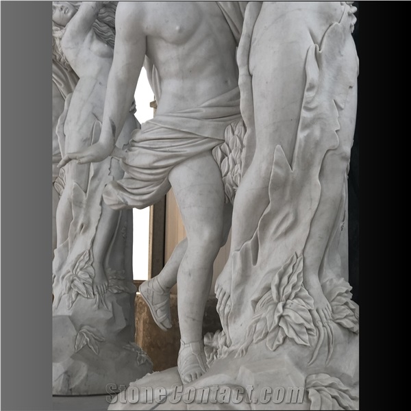 Apollo And Daphne White Marble Carving Stone Sculpture