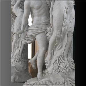 Apollo And Daphne White Marble Carving Stone Sculpture