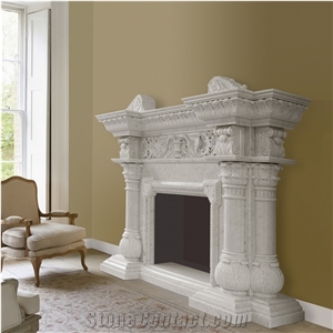 Italy Classic Carving Fireplace In Carrara Marble Italy Classic Carving Fireplace In Carrara Marble