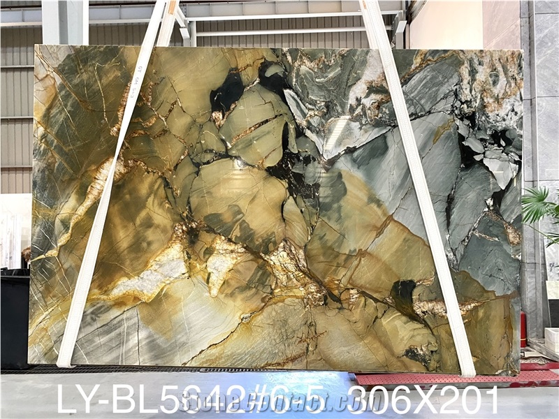 High Quality Polished  Andes Black Quartzite Background Wall