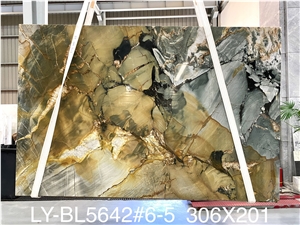 High Quality Polished  Andes Black Quartzite Background Wall