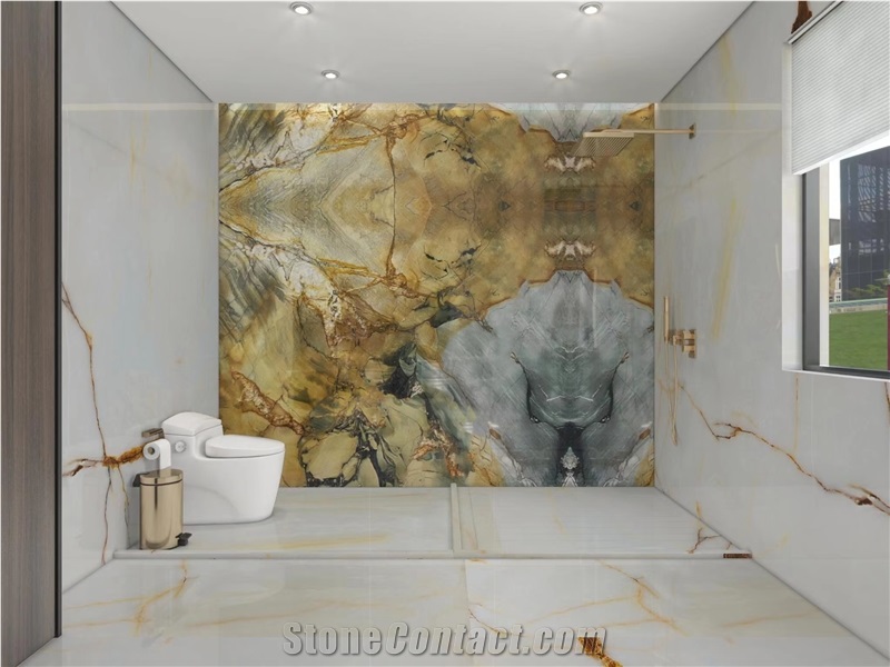 High Quality Polished  Andes Black Quartzite Background Wall