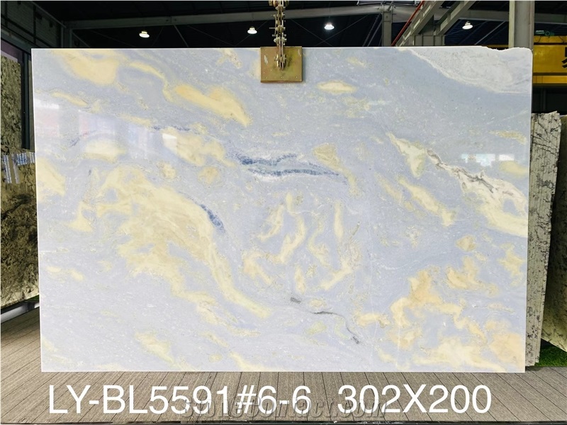 High Quality Polished Azul Lagoa Marble Slab For Wall Floor