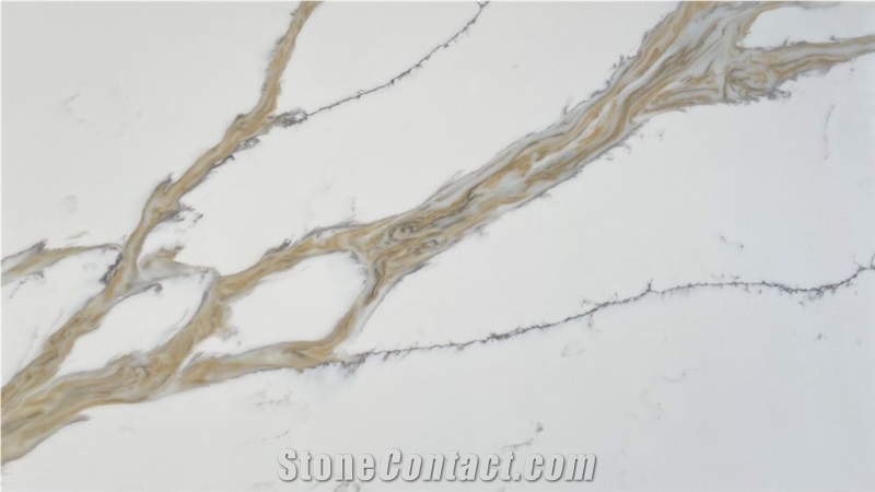 Gold Vein New Design Engineered Artificial Quartz Stone