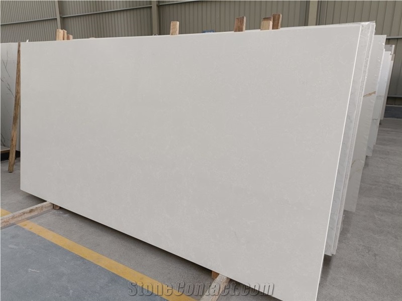 Pure White Onyx Look Engineered Artificial Quartz Slabs & Tiles