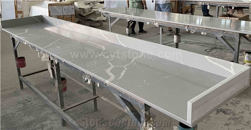 118''X22.5'' Grey Calacatta Bathroom Vanity Tops