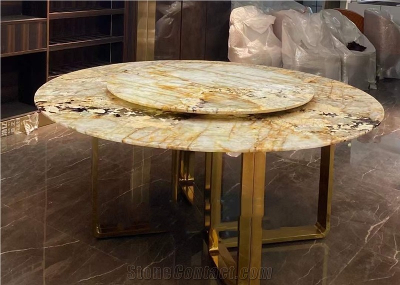 Golden Island Slabs Tiles Wall Quartzite Stone Decoration