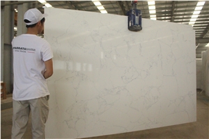 Statuario Quartz Slabs, Artificial Marble