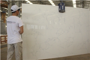 Statuario Quartz Slabs, Artificial Marble