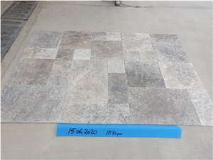 Silver Travertine French Pattern