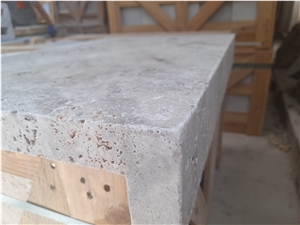 Special Edition Silver Travertine L Pool Coping, Pool Pavers