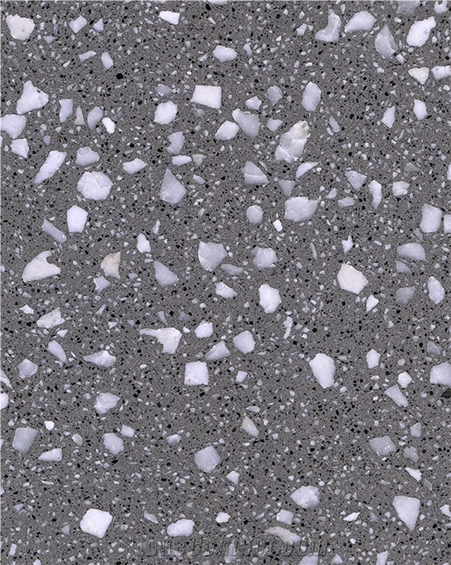 B14-2 (1)Artificial Stone White Terrazzo Floor Wall Tiles