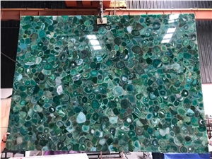 Green Agate Semiprecious Slab -Crystal Quartz -Semi Precious
