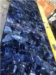 Jewelry Enamal Blue Agate Semiprecious-Crystal Quartz - Semi