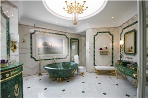 Luxury Verde Malachite Precious Stone Furniture For Interior Decor