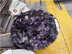 Purple Agate Stone Slabs Semiprecious Stone For Table Tops