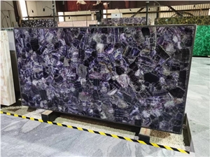 Purple Agate Stone Slabs Semiprecious Stone For Table Tops
