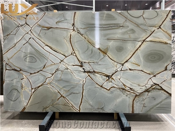 Blue Roma Quartzite Slabs, Azul Mare Quartzite Slabs