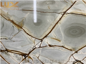 Blue Roma Quartzite Slabs, Azul Mare Quartzite Slabs
