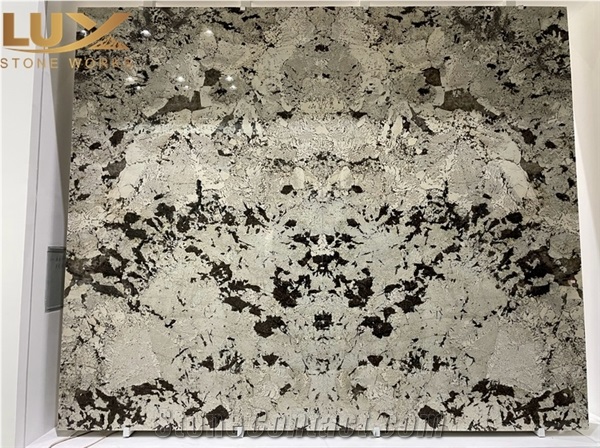 Bookmatch Backlit Branco Tourmaline Granite Slabs For Wall