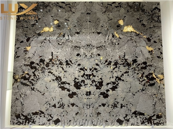 Bookmatch Backlit Branco Tourmaline Granite Slabs For Wall