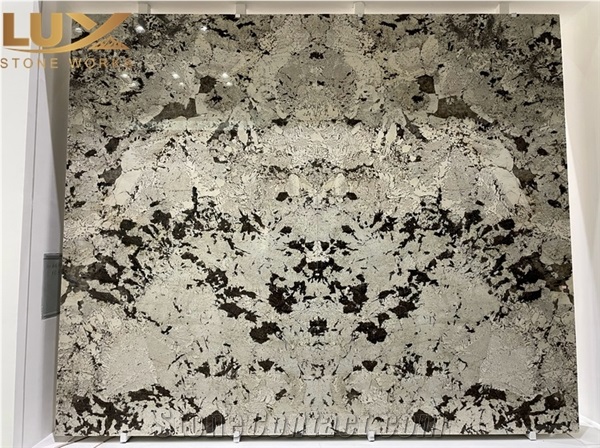 Bookmatch Backlit Branco Tourmaline Granite Slabs For Wall